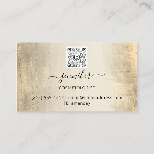 Boutique Shop SPA Gold Flowers QR-code Visitekaartje (Achterkant)