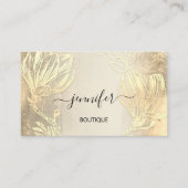 Boutique Shop SPA Gold Flowers QR-code Visitekaartje (Voorkant)