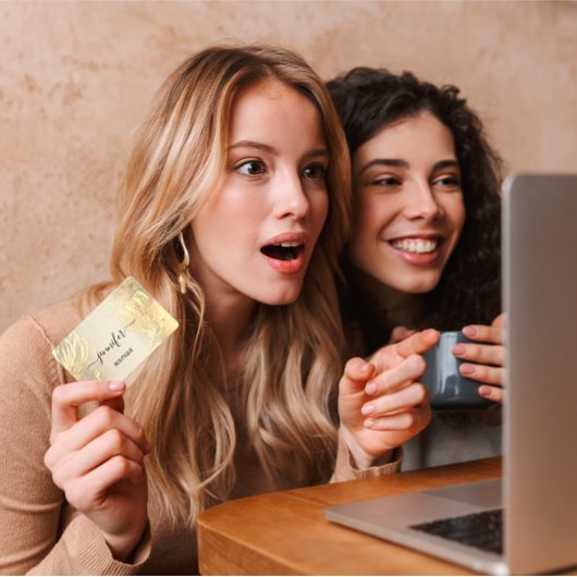 Boutique Shop SPA Gold Flowers QR-code Visitekaartje