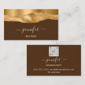 Boutique Shop Yellow Brown Gold QR-code Visitekaartje (Voorkant / Achterkant)