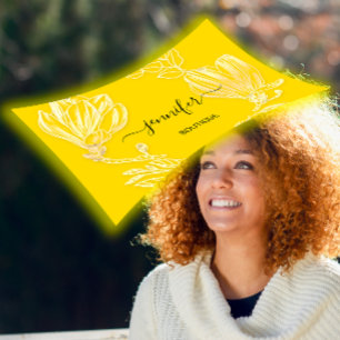 Boutique Shop Yellow Gold Flowers met QR-code Visitekaartje