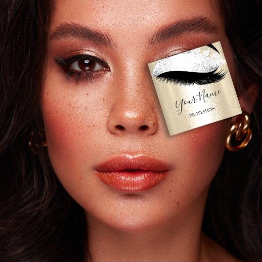 Boutique Silver. Grey Lashes Extension Gold Vierkante Visitekaartje