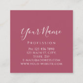 Boutique Silver. Grijze as Roos Verlenging Blush Vierkante Visitekaartje (Achterkant)