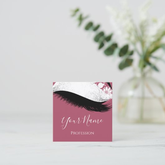 Boutique Silver. Grijze as Roos Verlenging Blush Vierkante Visitekaartje (Staand voorkant)