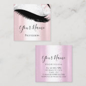 Boutique Silver. Grijze as Verlenging Roze Rose Vierkante Visitekaartje (Voorkant / Achterkant)