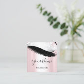 Boutique Silver. Grijze as Verlenging Roze Rose Vierkante Visitekaartje (Staand voorkant)