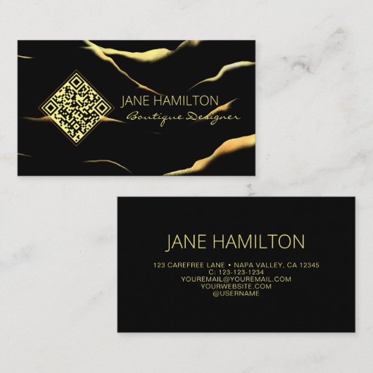 Boutique Simple Black Marble Visitekaartje (Voorkant / Achterkant)
