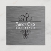 Boutique Steel | Moderne Luxe Vierkante Visitekaartje (Voorkant)