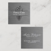 Boutique Steel | Moderne Luxe Vierkante Visitekaartje (Voorkant / Achterkant)