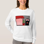 Boutique Storefront Red Black Topiary Open T-shirt (Voorkant)