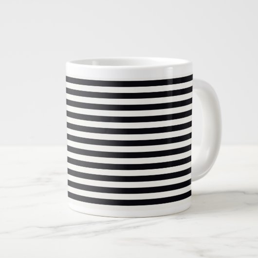 Boutique Stripes Black & White - Grote Koffiekop (Voorkant rechts)