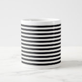 Boutique Stripes Black & White - Grote Koffiekop (Voorkant)
