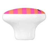 Boutique Stripes - Cabinet Knob Monogram Roze Keramische Knop (Zijkant)