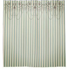 Boutique Stripes Groen / Kroonluchters - Douchegordijn