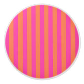 Boutique Stripes - Kabinet Knob Pink/Sinaasappel Keramische Knop (Voorkant)
