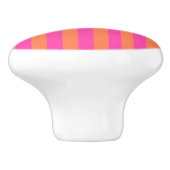 Boutique Stripes - Kabinet Knob Pink/Sinaasappel Keramische Knop (Zijkant)