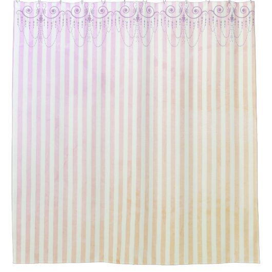 Boutique Stripes Lavender/Chandeliers - Douchegordijn (Voorkant)