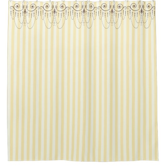 Boutique Stripes Yellow / Luhandelaars - Douchegordijn (Voorkant)