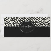 Boutique Style Cadeaubon met Zebra Print (Voorkant)
