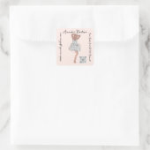 Boutique Winkelkleding Qr Code Roos Vonk Glitter Vierkante Sticker (Tas)