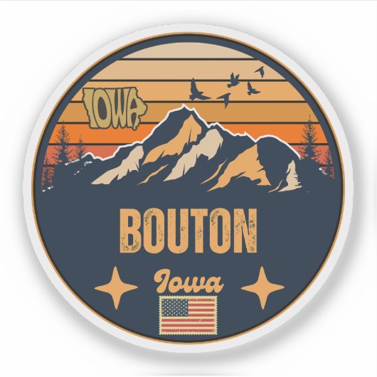 Bouton, Iowa, Verenigde Staten Sticker (Voorkant)