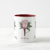 Boutonniere Roos Flower Personalized Wedding Mok (Midden)