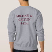 Boutonniere Roos Weddenschap Groomsmen Sweatshirt (Achterkant)