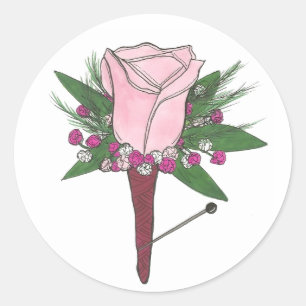 Boutonniere roze roze Sticker voor weddenschap van