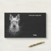 Bouvier des Flandres Abstracte Kunst Hondennaam Post-it® Notes (Op bureau)