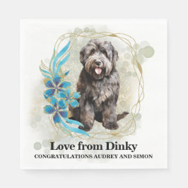 Bouvier des Flandres bruiloft servetten met foto