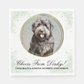 Bouvier des Flandres bruiloft servetten met foto (Voorkant)