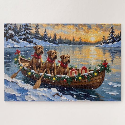 Bouvier des Flandres Christmas Boat Holiday Legpuzzel (Horizontaal)