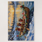Bouvier des Flandres Christmas Boat Holiday Legpuzzel (Verticaal)