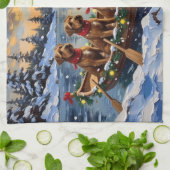 Bouvier des Flandres Christmas Boat Holiday Theedoek (Gevouwen)