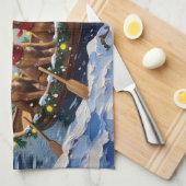 Bouvier des Flandres Christmas Boat Holiday Theedoek (Quarter Fold)