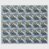 Bouvier des Flandres Christmas Car Ride Holiday Cadeaupapier (Vlak)