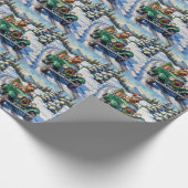 Bouvier des Flandres Christmas Car Ride Holiday Cadeaupapier (Hoek)