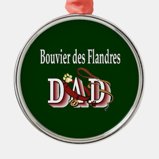 Bouvier des Flandres Dad Metalen Ornament (Voorkant)