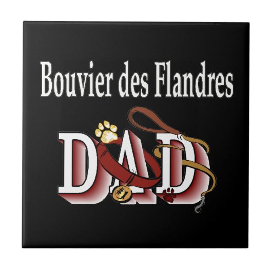 Bouvier des Flandres Dad Tegeltje (Voorkant)