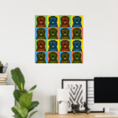 Bouvier des Flandres Dog Cartoon Pop-Art Poster (Thuiskantoor)
