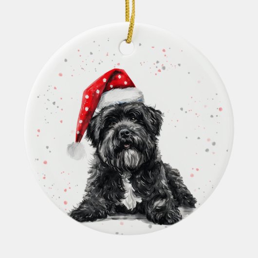 Bouvier des Flandres Dog Christmas Personalized Keramisch Ornament (Voorkant)