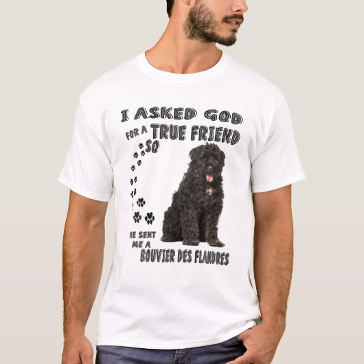Bouvier Des Flandres Dog Mam Dad Print, Flanders C T-shirt (Voorkant)