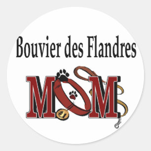 Bouvier des Flandres Dog MOM Ronde Sticker