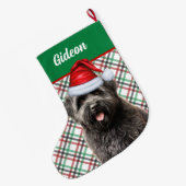 Bouvier des Flandres Dog Plaid Gepersonaliseerd Grote Kerstsok (Achterkant (Hangend))
