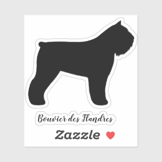 Bouvier des Flandres Dog Silhouette Cool Canine Sticker (Vel)