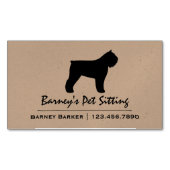 Bouvier des Flandres Dog Silhouette Visitekaartje Magneet (Voorkant)