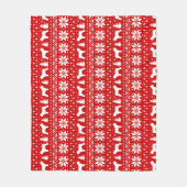 Bouvier des Flandres Dog Silhouettes Kerstmis Fleece Deken (Voorkant)