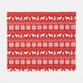 Bouvier des Flandres Dog Silhouettes Kerstmis Fleece Deken (Voorkant (Horizontaal))