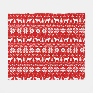 Bouvier des Flandres Dog Silhouettes Kerstmis Fleece Deken