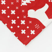 Bouvier des Flandres Dog Silhouettes Kerstmis Fleece Deken (Hoek)